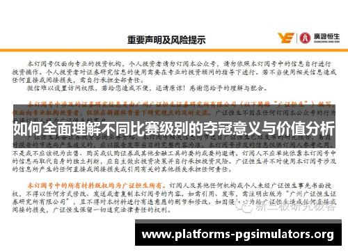 如何全面理解不同比赛级别的夺冠意义与价值分析