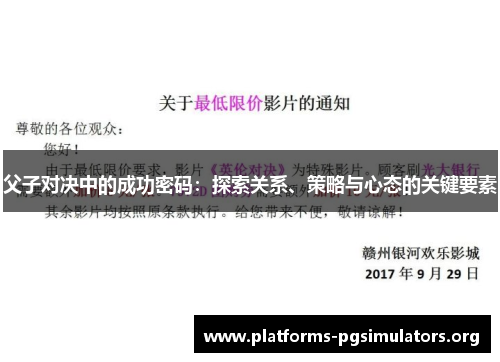 父子对决中的成功密码：探索关系、策略与心态的关键要素