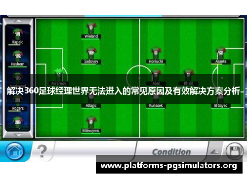 解决360足球经理世界无法进入的常见原因及有效解决方案分析